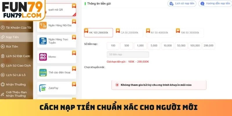 Cách nạp tiền chuẩn xác cho người mới